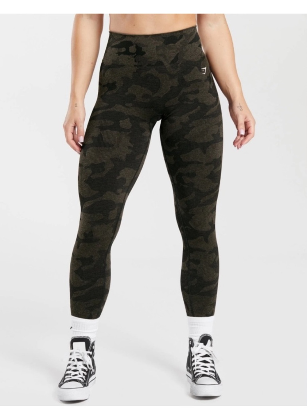 Gymshark Olive Green Camo Seamless Leggings